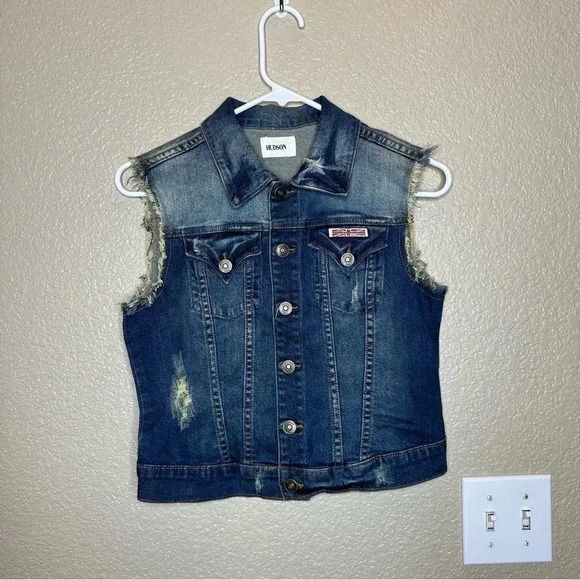 Hudson girls denim vest size large - Picture 1 of 4